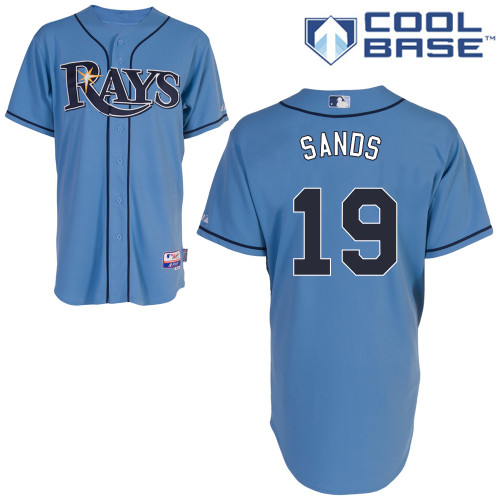 Jerry Sands #19 Youth Baseball Jersey-Tampa Bay Rays Authentic Alternate 1 Blue Cool Base MLB Jersey